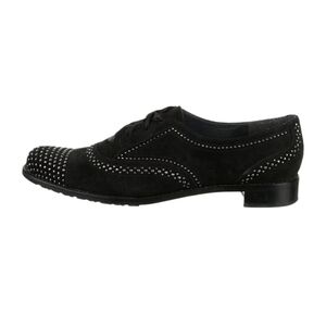 Stuart Weitzman black silver studded Oxford lace up shoes new sz 9 SH312